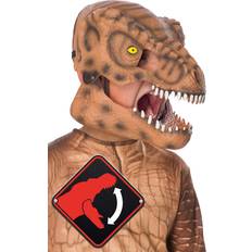 Rubies Beige Heltäckande masker Rubies Jurassic World T-Rex Barn Mask Med Rörlig Käke