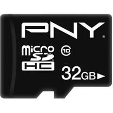 PNY microSDHC Minneskort & USB-minnen PNY Performance Plus microSDHC Class 10 32GB +Adapter