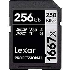 256 GB - SDXC - UHS-II Minneskort & USB-minnen Lexar Media Professional SDXC Class 10 UHS-II U3 V60 1667x 256GB