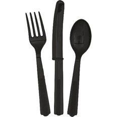 Unique Party Engångsbestick Unique Party Cutlery Assorted Black 18-pack