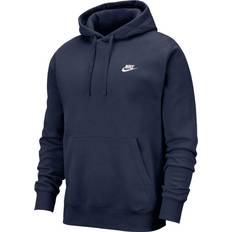 Nike Blåa - Dam Överdelar Nike Sportswear Club Fleece Pullover Hoodie - Midnight Navy/Midnight Navy/White