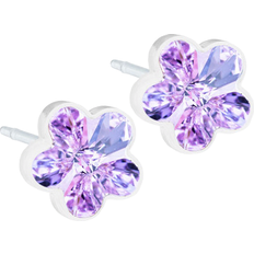 Blomdahl Stiftörhängen Smycken Blomdahl Flower Earrings - White/Violet