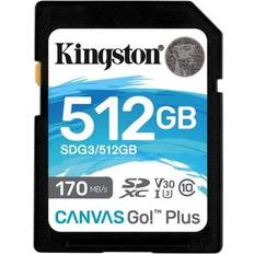 512 GB - SDXC Minneskort & USB-minnen Kingston Canvas Go! Plus SDXC Class 10 UHS-I U3 V30 170/90MB/s 512GB