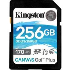 256 GB - SDXC - UHS-II Minneskort & USB-minnen Kingston Canvas Go! Plus SDXC Class 10 UHS-I U3 V30 170/90MB/s 256GB