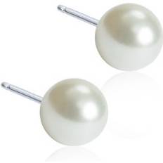 Blomdahl Pärlor Örhängen Blomdahl Skin-Friendly Earrings 6mm - Silver/Pearls