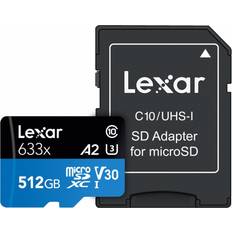 LEXAR 512 GB - microSDXC Minneskort & USB-minnen LEXAR High Performance microSDXC Class 10 UHS-I U3 633x 512GB