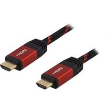 Deltaco HDMI-kablar - Röda - Standard HDMI-Standard HDMI Deltaco Gaming HDMI-HDMI 3m