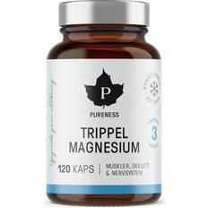 Förbättrar muskelfunktion Kosttillskott Pureness Triple Magnesium 120 st