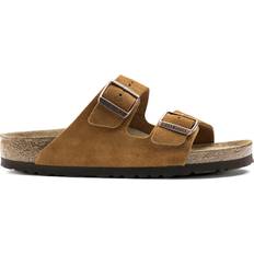 Sandaler Birkenstock Arizona Soft Footbed Suede Leather - Brown/Mink