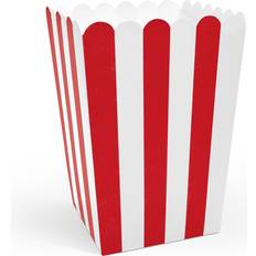 Popcornbägare PartyDeco Popcorn Box Mix White/Red 6-pack