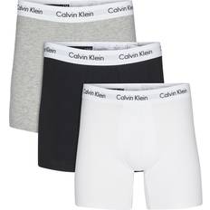 Calvin Klein Vita Kläder Calvin Klein Cotton Stretch Boxers 3-pack - Black/White/Grey Heather