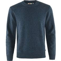 Fjällräven Herr - Stickad tröjor Fjällräven Övik Round-Neck Sweater - Navy