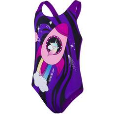 Lila Badkläder Speedo Infant Digital Placement Swimsuit - Violet/Black/Pink/Pink (807970F413)