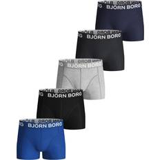 Inga fluorkarboner Barnkläder Björn Borg Sammy Solid Shorts For Boys 5-Pack - Blue Depths (9999-1306_70101)