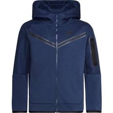 S - Tunnare jackor Barnkläder Nike Boy's Sportswear Tech Fleece Full Zip Hoodie - Midnight Navy/Black (CU9223-410)