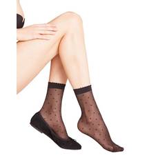 Dam - Prickiga Strumpor Falke Dot 15 Den Women Anklets Socks - Black