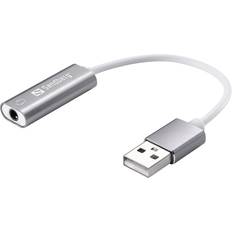 Sandberg Kabeladaptrar - Vita Kablar Sandberg USB-3.5mm M-F Adapter