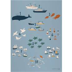 Havet Inredningsdetaljer Sebra Seven Seas Numbers Poster 50x70cm