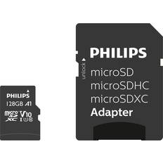 Philips 128 GB Minneskort & USB-minnen Philips microSDXC Class 10 UHS-I U1 V10 A1 80MB/s 128GB +Adapter