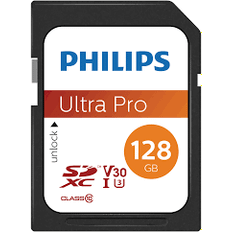 Philips 128 GB Minneskort Philips Ultra Pro SDXC Class 10 UHS-I U3 V30 128GB