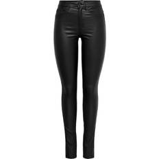 Svarta Jeans Only Royal Hw Rock Coated Skinny Fit Jeans - Black