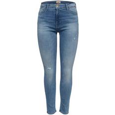 Only Paola High Waist Skinny Fit Jeans - Blue /Light Blue Denim