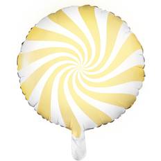 PartyDeco Foil Ballons Candy White/Light Yellow