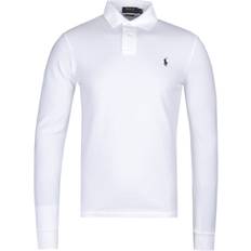 Herr - Polyamid Pikétröjor Polo Ralph Lauren Slim Fit Long Sleeve Polo Shirt - White