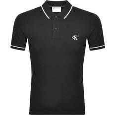 Calvin Klein Bomull - Herr - Svarta Pikétröjor Calvin Klein Slim Stretch Piqué Polo Shirt - CK Black