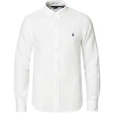 Herr - Linne Kläder Polo Ralph Lauren Linen Button Down Shirt - White