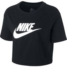 Nike Bomull - Dam - Långa kjolar - Svarta T-shirts Nike Women's Sportswear Essential Cropped T-shirt - Black/White