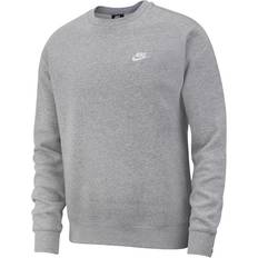 Nike sweatshirt grå herr Nike Sportswear Club Crew Sweatshirt - Dark Gray Heather/White