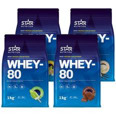 Star Nutrition Proteinpulver Star Nutrition Whey-80 Mix & Match 1kg 4 st