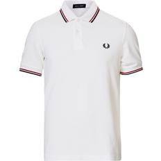 10 Pikétröjor Fred Perry Twin Tip Polo Shirt - White/Bright Red/Navy