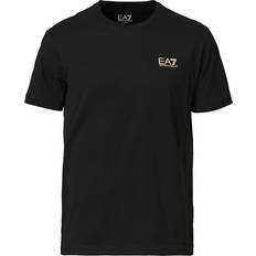 Herr - S Överdelar EA7 Train Logo Crew Neck T-shirt - Black/Gold