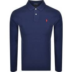 Slim Pikétröjor Polo Ralph Lauren Mesh Long Sleeve Polo T-Shirt - Navy