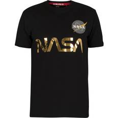 Alpha Industries Svarta T-shirts & Linnen Alpha Industries NASA Reflective T-Shirt - Black/Gold