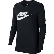 Nike 18 - Dam T-shirts Nike Women's Sportswear Long-Sleeve T-shirt - Black/White