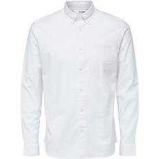 Selected Herr Överdelar Selected Organic Cotton Oxford Shirt - White/White