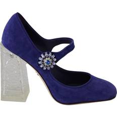 Dolce & Gabbana Suede Crystal Heels - Blue