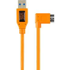 Orange - USB-kabel Kablar Tether Tools USB A-USB Micro-B Angled 3.0 0.5m 0.5m