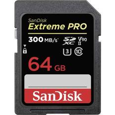 64 GB Minneskort & USB-minnen SanDisk Extreme Pro SDXC Class 10 UHS-II U3 ​​V90 300/260MB/s 64GB