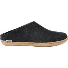 2.5 - Unisex Innetofflor Glerups Slip-on with Leather Sole - Charcoal