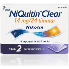 Nikotinplåster Receptfria läkemedel NiQuitin Clear 14mg Step 2 14 st Plåster
