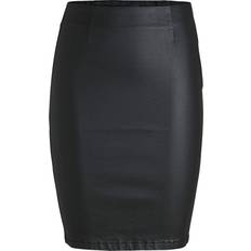 Dam - Korta kjolar - Viskos Pieces Coated Mini Skirt - Black