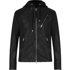 AllSaints Harwood Leather Hooded Biker jacket - Black