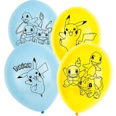 Barnkalas Ballonger Amscan Latex Balloons Pokémon Blue/Yellow 6-pack
