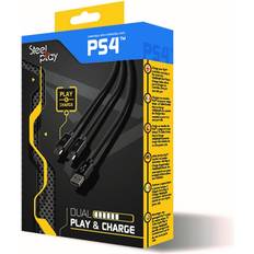 PlayStation 4 Adaptrar Steelplay PS4 Dual Play & Charge Cable - Black