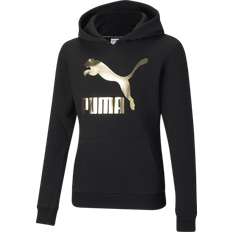 Flickor Överdelar Barnkläder Puma Classics Logo Youth Hoodie - Puma Black/Foil (530209-01)