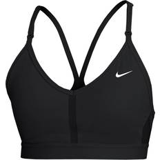 Nike Dam - Långa kjolar Kläder Nike Dri-FIT Indy Light-Support Padded V-Neck Sports Bra - Black/Black/Black/White